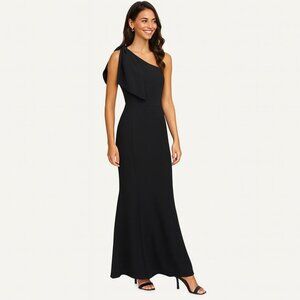 NWT Dress The Population M Black Maxi One Shoulder Gown